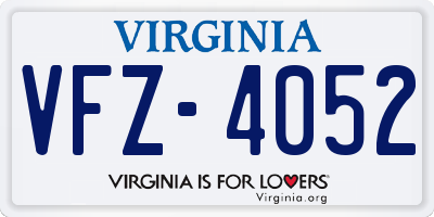 VA license plate VFZ4052