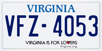 VA license plate VFZ4053