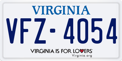 VA license plate VFZ4054