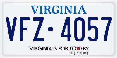 VA license plate VFZ4057