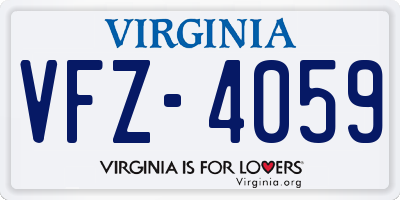 VA license plate VFZ4059