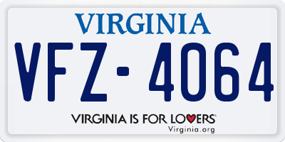 VA license plate VFZ4064