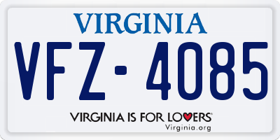 VA license plate VFZ4085