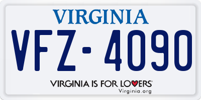 VA license plate VFZ4090