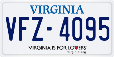 VA license plate VFZ4095