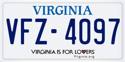 VA license plate VFZ4097