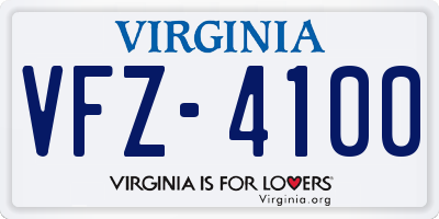 VA license plate VFZ4100