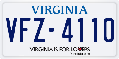 VA license plate VFZ4110