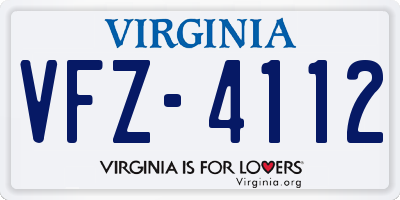 VA license plate VFZ4112