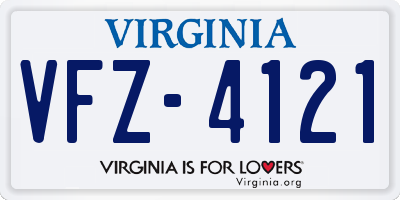 VA license plate VFZ4121
