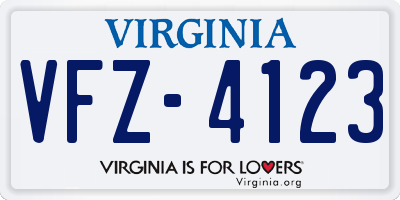 VA license plate VFZ4123