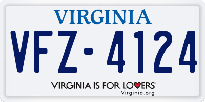 VA license plate VFZ4124