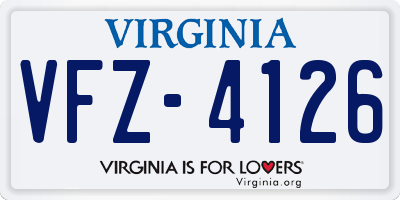 VA license plate VFZ4126