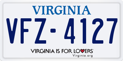 VA license plate VFZ4127