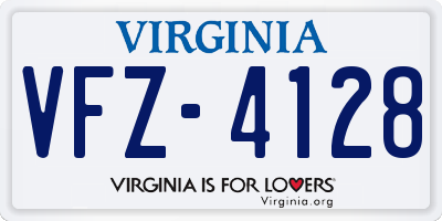 VA license plate VFZ4128
