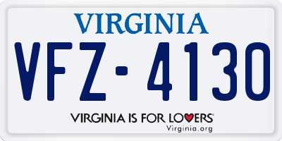 VA license plate VFZ4130