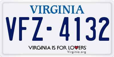VA license plate VFZ4132