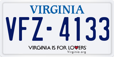 VA license plate VFZ4133