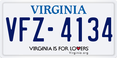 VA license plate VFZ4134