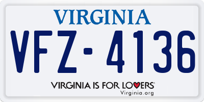 VA license plate VFZ4136