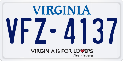 VA license plate VFZ4137