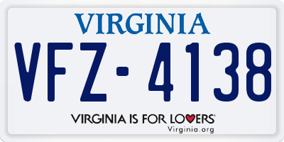 VA license plate VFZ4138