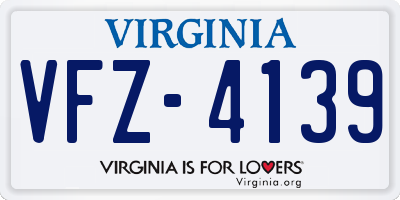 VA license plate VFZ4139