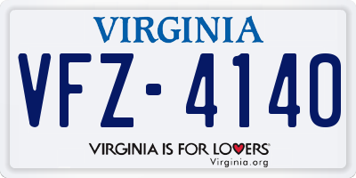 VA license plate VFZ4140
