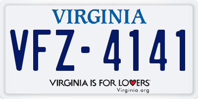 VA license plate VFZ4141