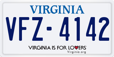 VA license plate VFZ4142