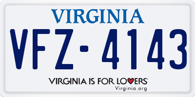 VA license plate VFZ4143