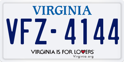 VA license plate VFZ4144