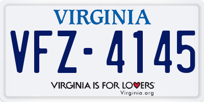 VA license plate VFZ4145