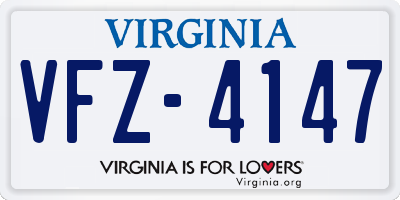 VA license plate VFZ4147