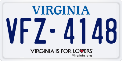 VA license plate VFZ4148