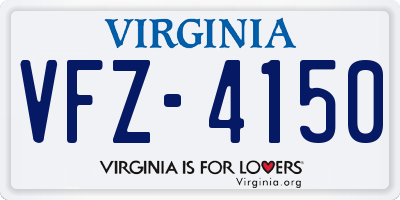 VA license plate VFZ4150