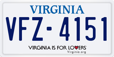 VA license plate VFZ4151