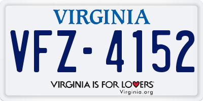VA license plate VFZ4152