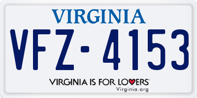 VA license plate VFZ4153