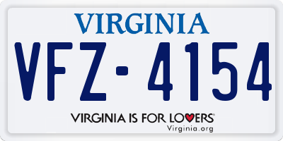 VA license plate VFZ4154
