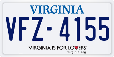 VA license plate VFZ4155
