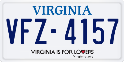 VA license plate VFZ4157