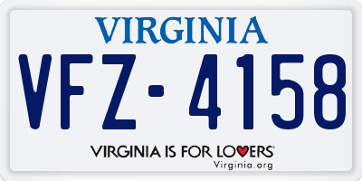 VA license plate VFZ4158