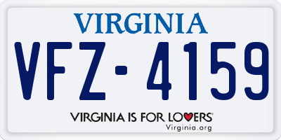 VA license plate VFZ4159