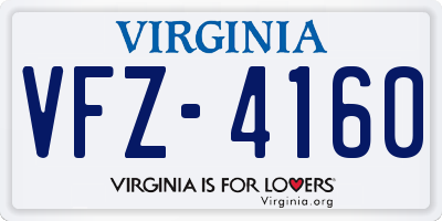 VA license plate VFZ4160