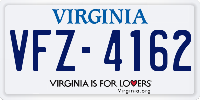 VA license plate VFZ4162
