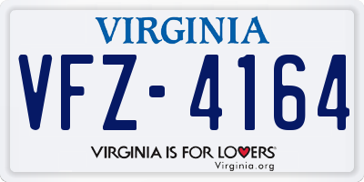 VA license plate VFZ4164