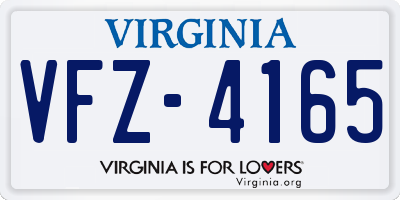 VA license plate VFZ4165