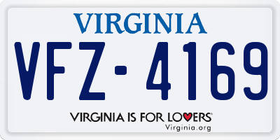 VA license plate VFZ4169