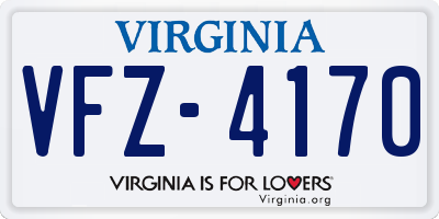 VA license plate VFZ4170